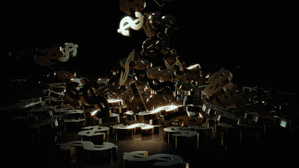 istock 3d rendering of falling signs of dollars. 820791770