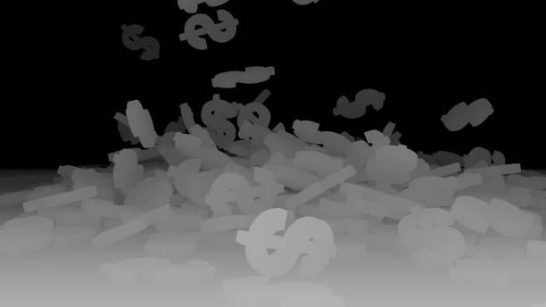 istock 3d rendering of falling signs of dollars. 820791916