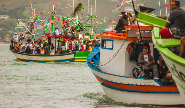 Feast of St. Peter - traditional religious festivity made by Brazilian fishermen in honor of St. Peter stock photo