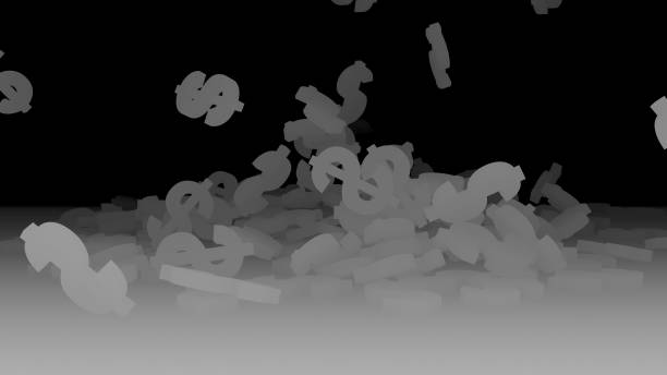 istock 3d rendering of falling signs of dollars. 820793222