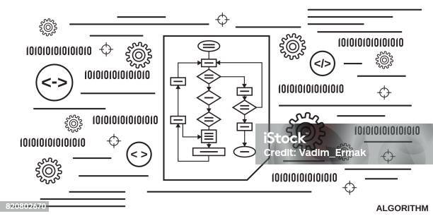 Algorithm Processing Program Coding Application Development Stock ...