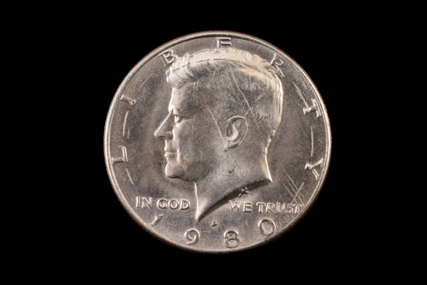 istock American fifty cent piece on black 820809092