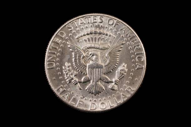 istock American fifty cent piece on black 820809102