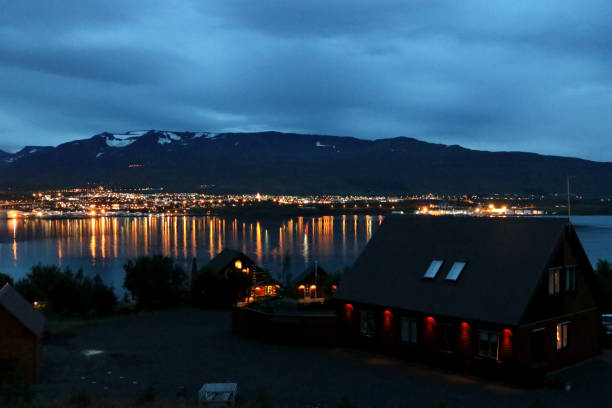 istock Akureyri in a night view, iceland 820809484
