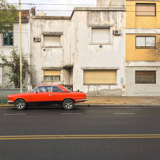 istock Red sport vintage car 820809624