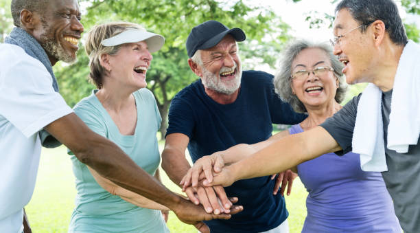 istock Group Of Senior Retirement Exercising Togetherness Concept 820812540