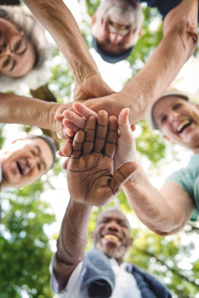 istock Group Of Senior Retirement Exercising Togetherness Concept 820812556