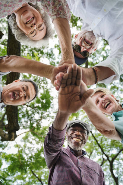 istock Group Of Senior Retirement Exercising Togetherness Concept 820812572