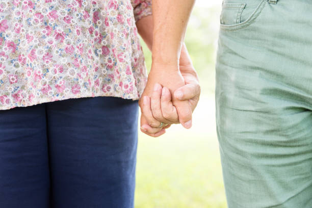 istock Olderly Couple Happiness Romantic Holding Hand Concept 820812840