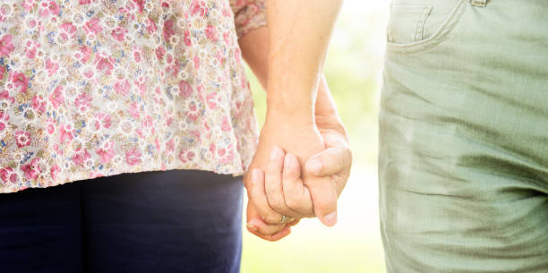 istock Olderly Couple Happiness Romantic Holding Hand Concept 820812880