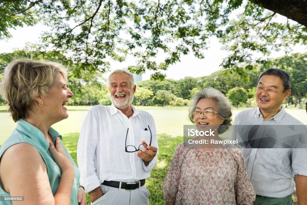 Group of Senior Retirement Friends Happiness Concept Group Of People Stock Photo