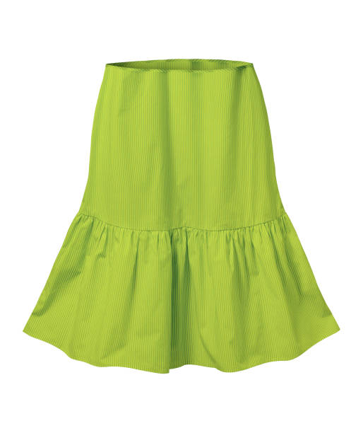 istock Chartreuse striped skirt with flounce isolated on white 820829752