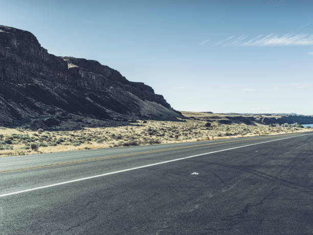 landscape with road,columbia river,North America.