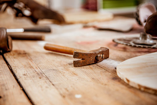 Working tools on Table in Restorer´s Workshop