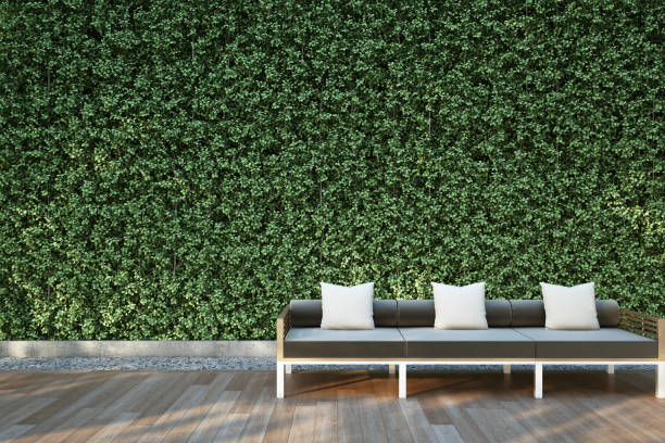 istock Sofa on wood deck in the garden. 820838210