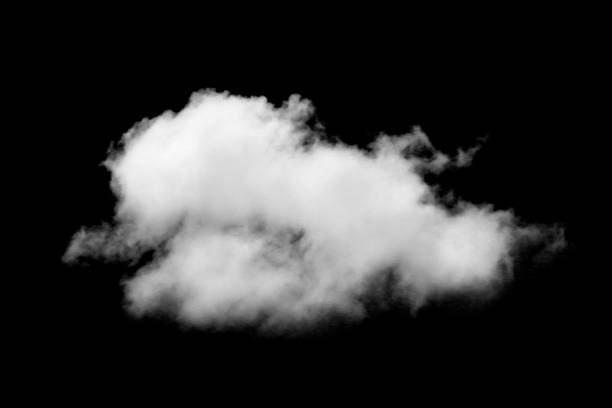istock single of white cloud isolated on black background 820840272