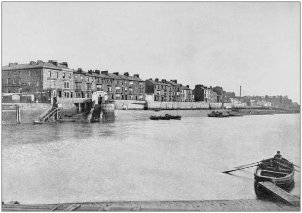 Antique photograph of seaside towns of Great Britain and Ireland: East Hartlepool Antique photograph of seaside towns of Great Britain and Ireland: East Hartlepool hartlepool photos stock illustrations