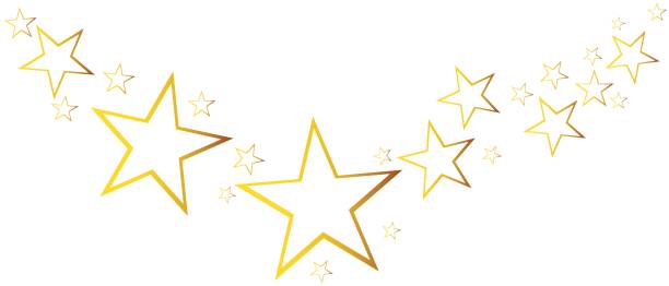 istock Abstract falling star vector. Illustration with golden christmas stars on white background 820843292