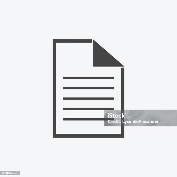 Ilustrasi Datar Vektor Ikon Dokumen Simbol Dokumen Terisolasi Gambar