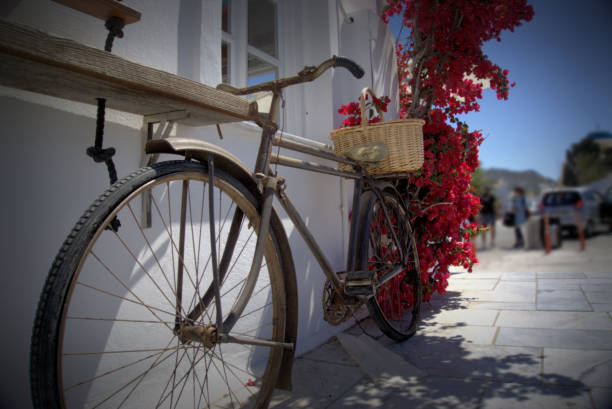 istock Bike against wall in Santorini 820844798
