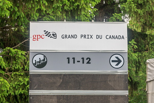 Mintreal, Canada - June 06, 2008: Canadian Grand Prix sign in downtown Montreal