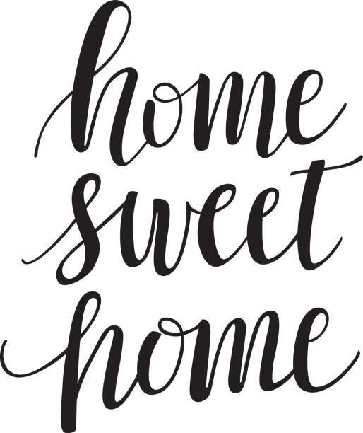 Home sweet home modern calligraphy vector art illustration