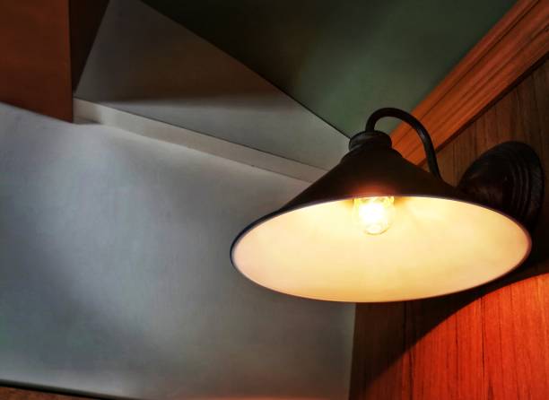 istock lamp in the wooden room. 820847302