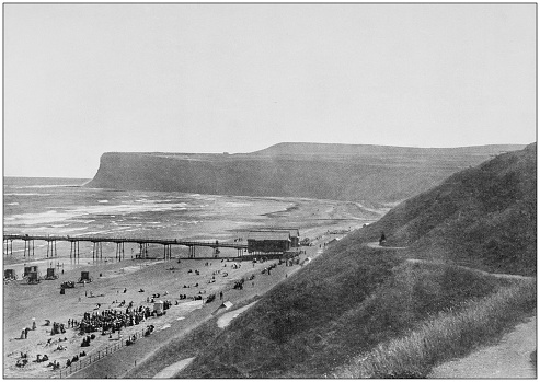 Antique photograph of seaside towns of Great Britain and Ireland: Saltburn