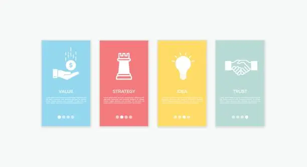 Vector illustration of Onboarding Brand Concept Screens