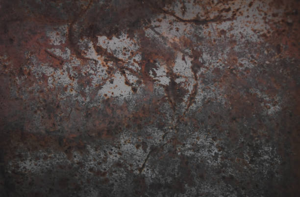 istock Peeling paint blue rusty textured metal background. 820850572