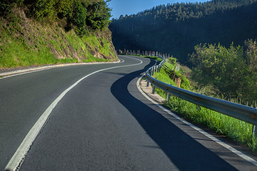 Basque country. The municipal road between the cities of Vitoria-Gasteiz and Balmaseda. Spain.