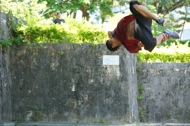 istock Friends playing with parkour 820854520