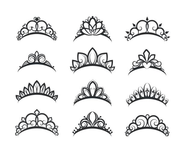 kuvapankkikuvitukset aiheesta kaunis kuningatar tiaras setti - diadem