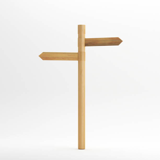 Wooden road signage pointing in different directions