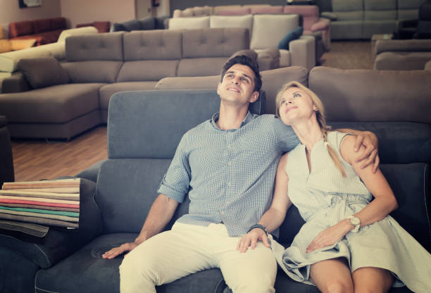 istock Portrait of a couple  are choosing sof 820857662