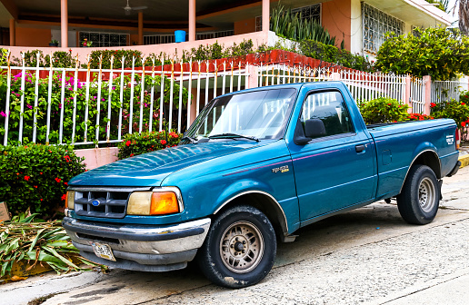 Acapulco, Mexico - May 31, 2017: Pickup truck Ford Ranger in the city street.
