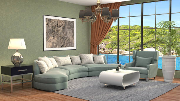 istock Interior living room. 3d illustration 820867026
