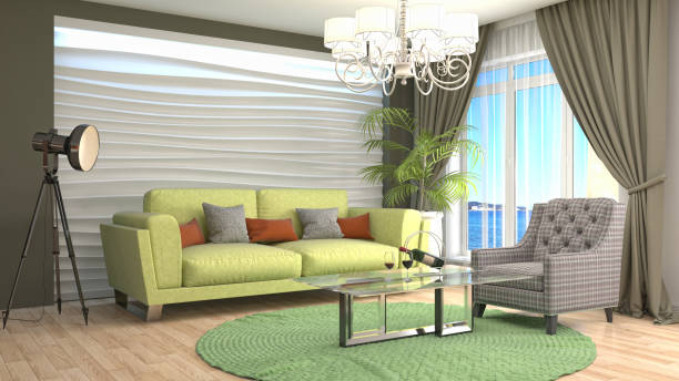 istock Interior living room. 3d illustration 820867056