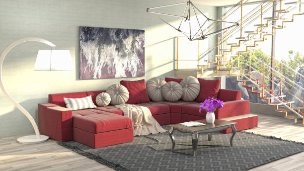 istock Interior living room. 3d illustration 820867198