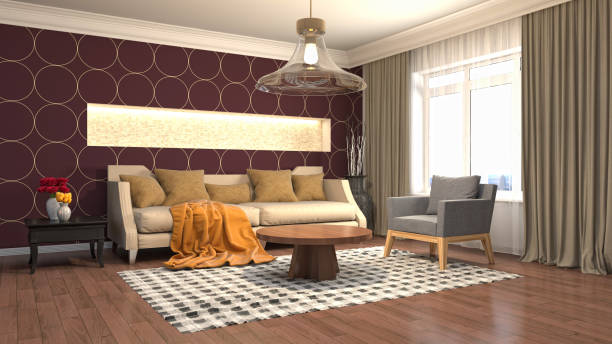 istock Interior living room. 3d illustration 820867252