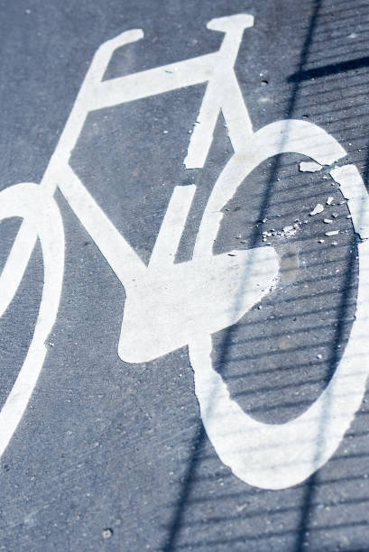 istock Bicycle symbol on bike path 820868298