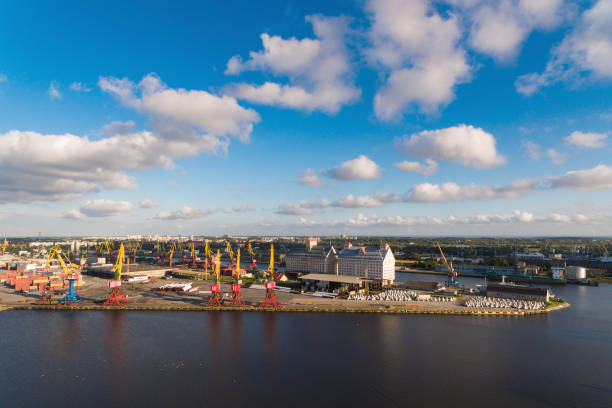 istock Port of Kaliningrad, top view 820869018