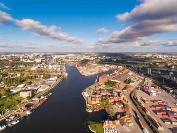 istock Port of Kaliningrad, top view 820869020
