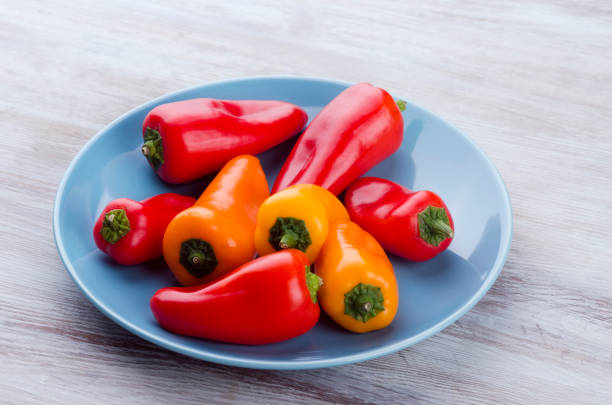istock variety of sweet pepper lying on a plate 820872016