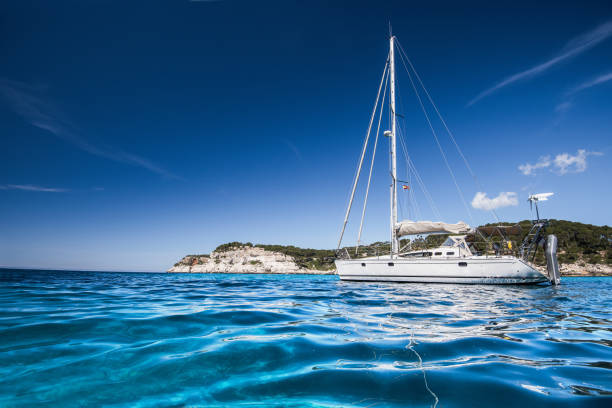 istock Beautiful bay with sailing yacht 820874334