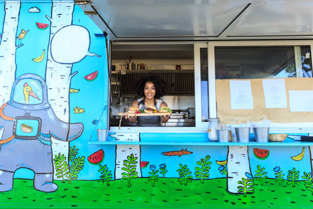 istock Female food van owner 820874572