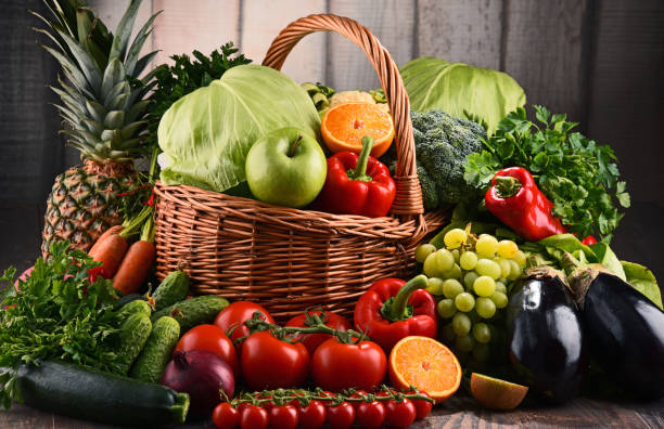 istock Assorted raw organic vegetables and fruits 820875756
