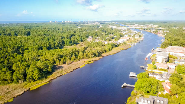 istock Aerial view on intercoastal waterway in Little River 820879238