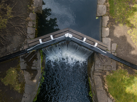 Elevated view of the Grand Canal, Dublin, Ireland
