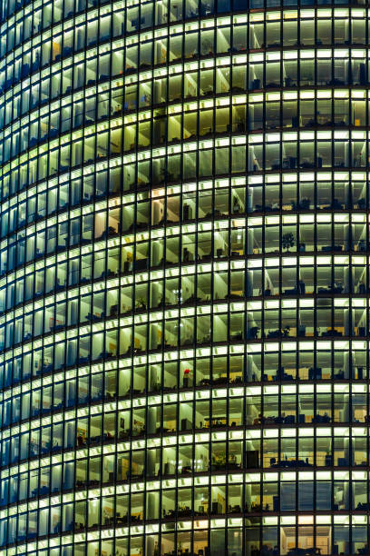 bahntower, skyscraper on potsdamer platz in berlin, germany - nodoby imagens e fotografias de stock